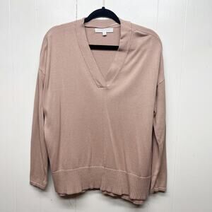 Adyson Parker V-Neck Blush Pink Women's Pullover Knit Sweater Size Medium